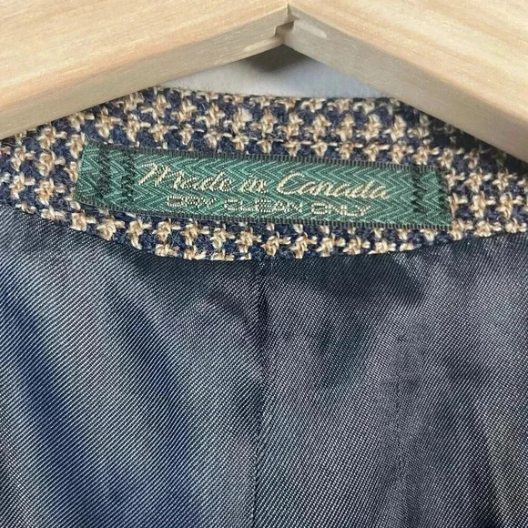 Fiori Men's Suit Jacket Gingham Print 100% Wool Marshall Fields Size 46 Tall - Picture 6 of 11